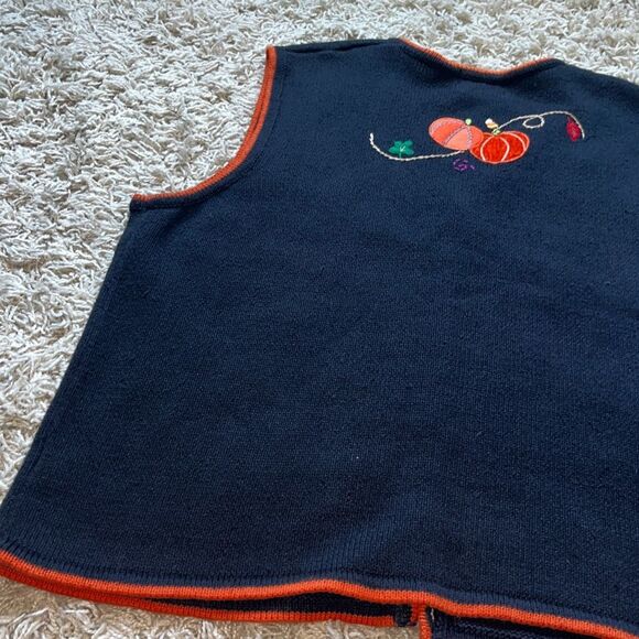 Vintage Studio Treat Knit Halloween Fall Autumn Vest Size XL - Picture 9 of 10